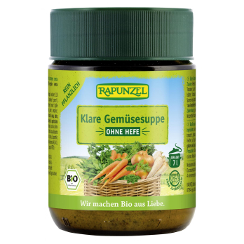 Klare Gemüsesuppe, ohne Hefe