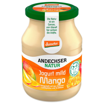 Andechser Natur Jogurt mild Mango, 500 gr Glas ger