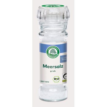 Meersalz im Glas mit Mühlenaufsatz
