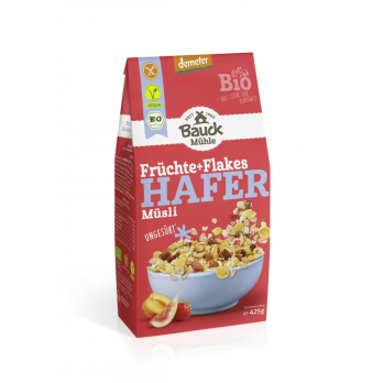 Bauckhof Hafer Müsli Früchte+Flakes glutenfrei,  4